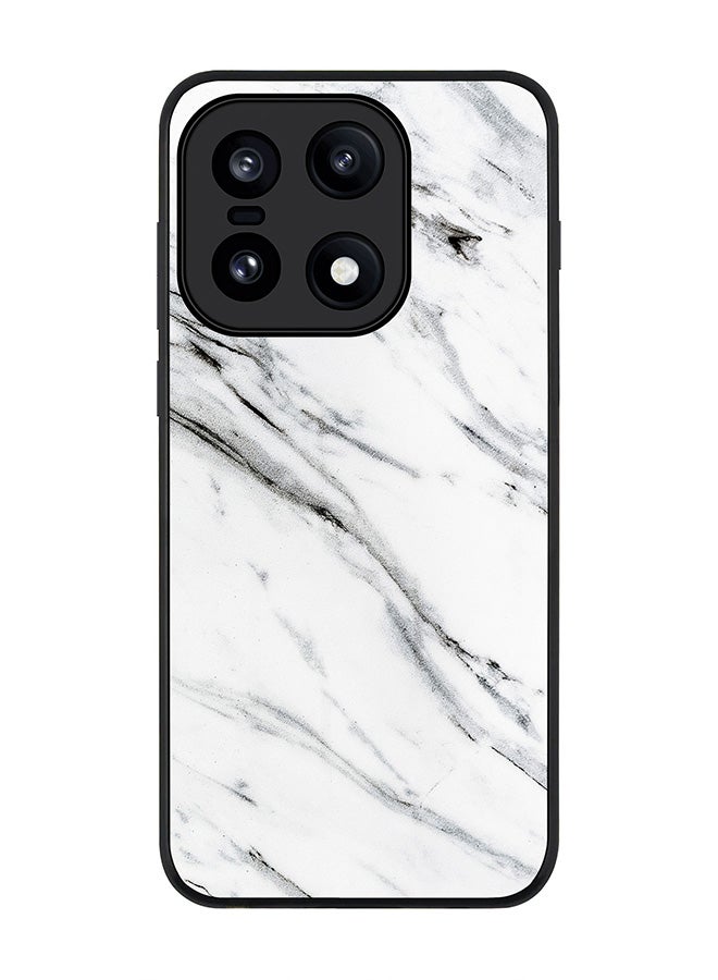 For OnePlus 15 Case,Slim fit Camera Protection, Shockproof Thin Phone cover  - Marble Print Grey White